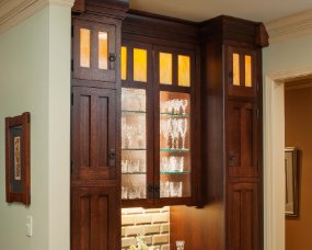 115-11 Wood : Quartersawn White Oak, Finish : Washington Cherry, Door Style : Craftsman with Pegs, Face Frame : Square Inset