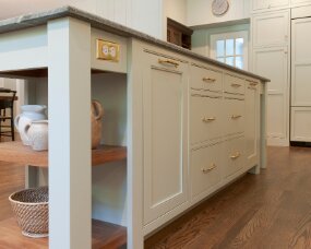 137-07 Wood: Maple; Paint color: Austere Gray; Door Style: Hunterville; Face Frame: Beaded Inset