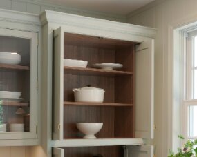 137-09 Wood: Maple; Paint color: Austere Gray; Door Style: Hunterville; Face Frame: Beaded Inset