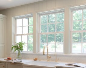 137-10 Wood: Maple; Paint color: Austere Gray; Door Style: Hunterville; Face Frame: Beaded Inset