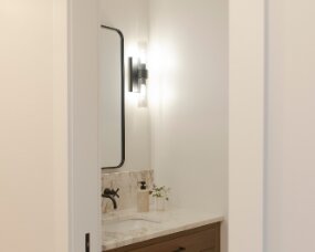 140-13 Wood : Clear Walnut; Stain Color : Weathered (toned); Flat drawer fronts ; Face Frame : Square Inset