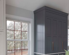 143-06 ISLAND Wood : Reclaimed Chestnut; Stain Color : Honey; Door Style : Custom; Face Frame : Square Inset; PERIMETER Wood : Maple; Paint Color : Accessible Beige;...