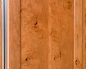 44-09 Wood : Knotty Cherry; Finish : Nutmeg; Door Style : Old Cupboard; Face Frame : Square Inset