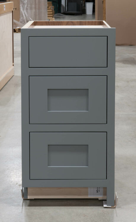 Three Drawer Base With Reduced Width Top Drawer