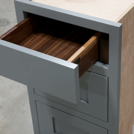 Three Drawer Base With Reduced Width Top Drawer - Top Drawer Detail