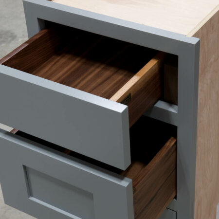 Three Drawer Base With Reduced Width Top Drawer - Comparison Top Drawer To Second Drawer