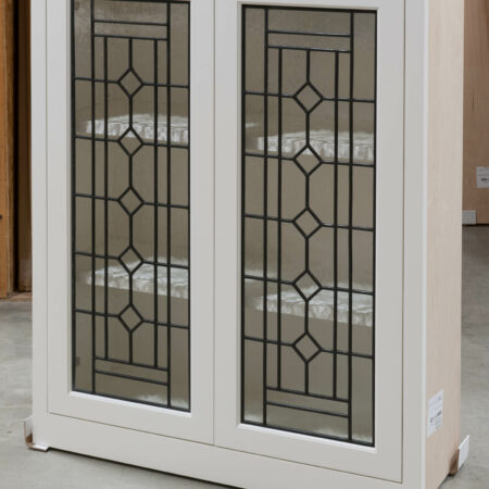 Wall Cabinet with Leaded Glass Doors - Right Side View