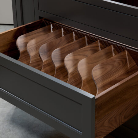 Two Drawer Base - Pan Storage and Pull Out - Top Drawer Open