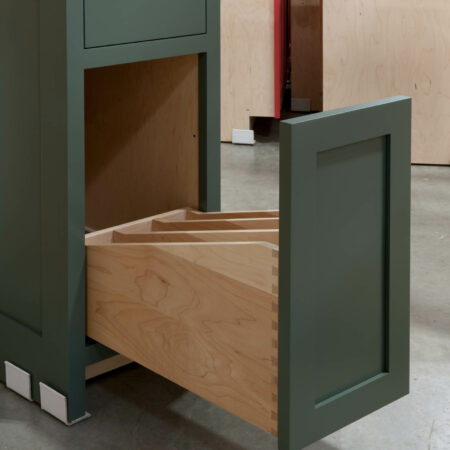 Base Cabinet with Tray Drawer - Tray Drawer Open