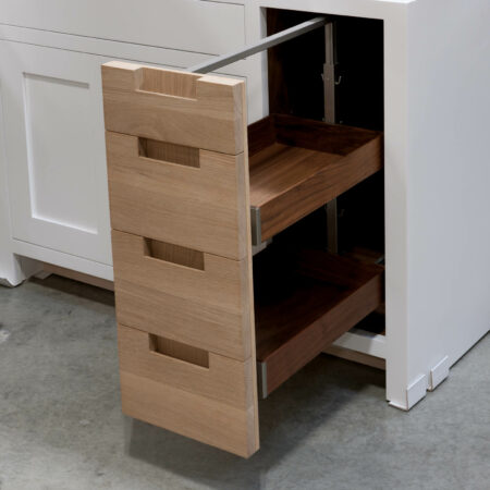 Base Cabinet With Drawer Fronts as Pullout Door - Pullout Door Open