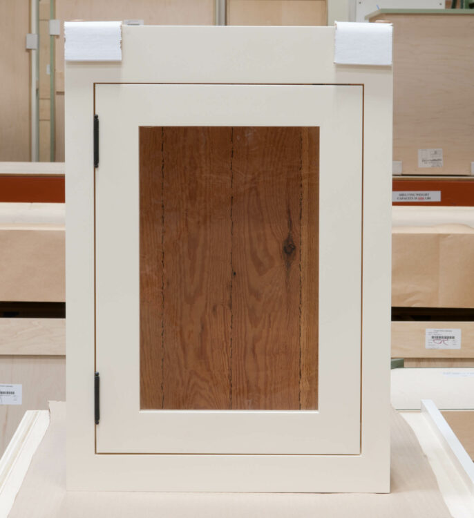 Small Wall Cabinet with Antique-Style Glass