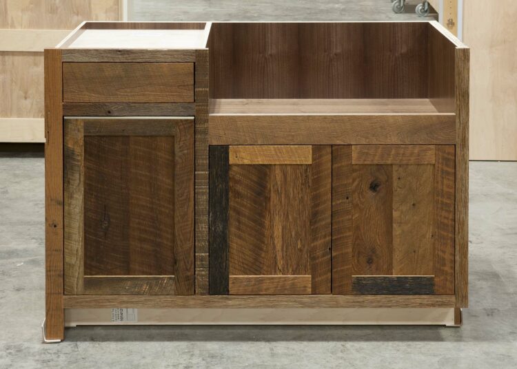 Reclaimed Hearty Hewn Oak Sink Base Cabinet
