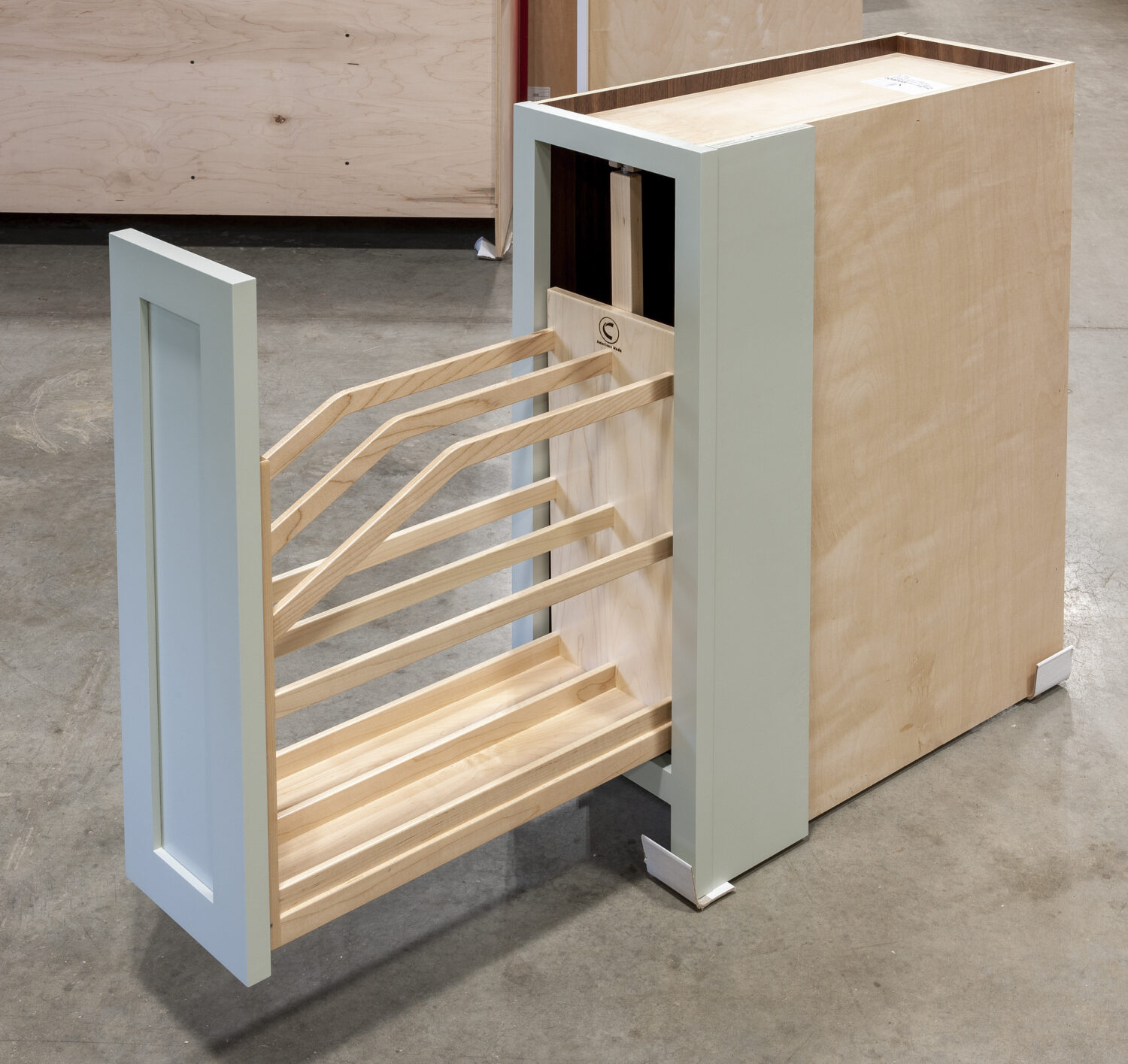 Base Cabinet with Maple Tray Dividers - Crown Point Cabinetry