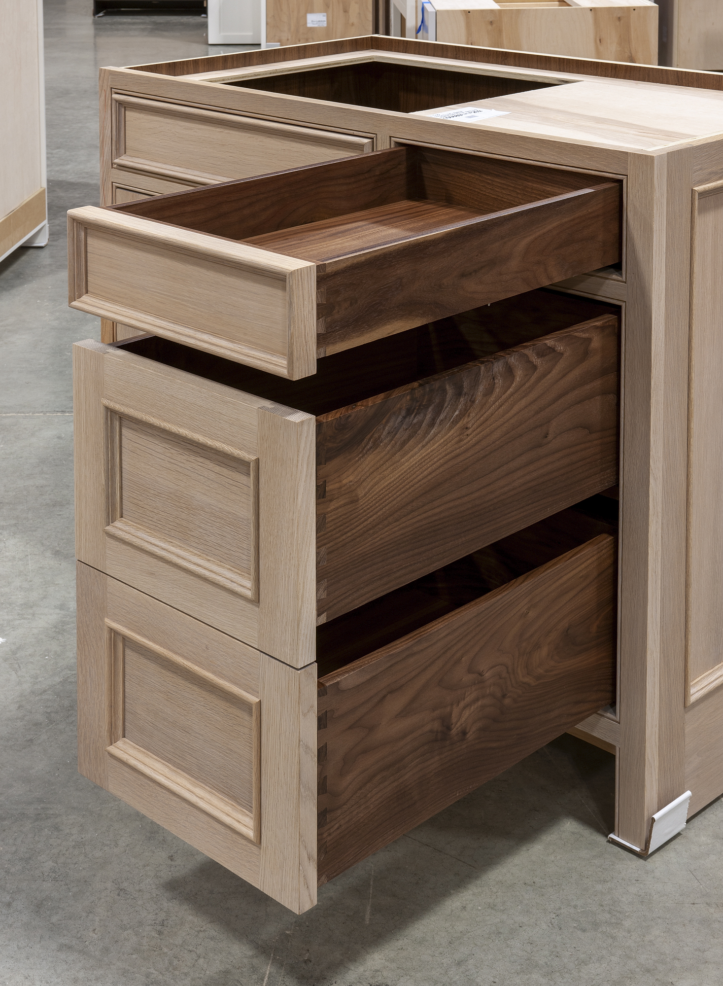 Five Drawer Sink Base Cabinet With Pipe