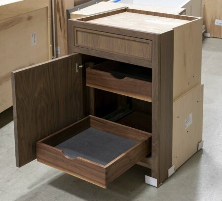 Base Cabinet with Mat-Protected Rollouts - Bottom Rollout Open