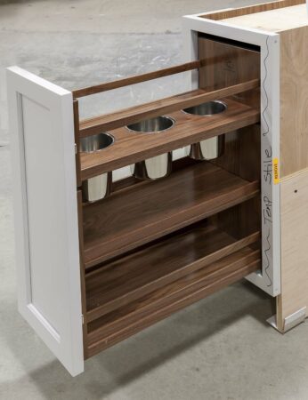 Base Cabinet with Pullout Canister Organizer - Right Side