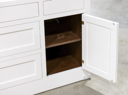 Four Drawer Base with Utensil Divider and Wave Knife Block - Door Open
