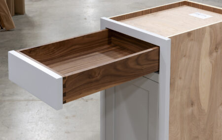 Base Cabinet with Deep Drawer and Adjustable Partitions - Top Drawer Open
