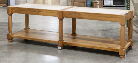Reclaimed Chestnut Island with Two Drawers - Back