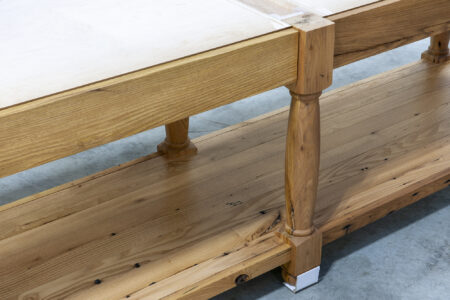 Reclaimed Chestnut Island with Two Drawers - Front Detail