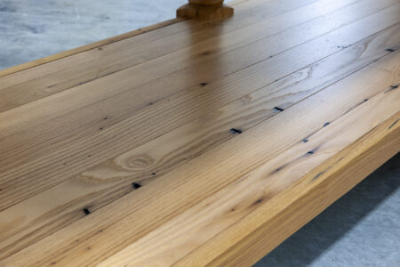 Reclaimed Chestnut Island with Two Drawers - Floor Detail