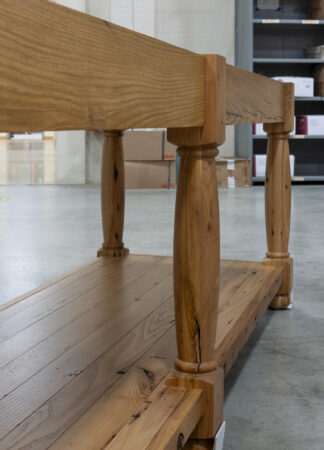 Reclaimed Chestnut Island with Two Drawers - Angled View