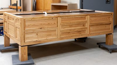 Reclaimed Chestnut Island with 14 Drawers