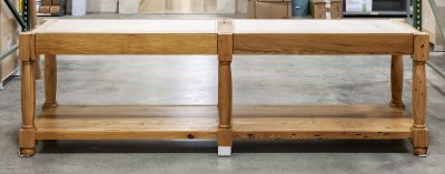 Reclaimed Chestnut Island with Two Drawers