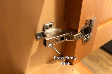 Blum hinge adjustment - Attaching door