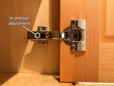 Blum hinge adjustment - In and out adjustment